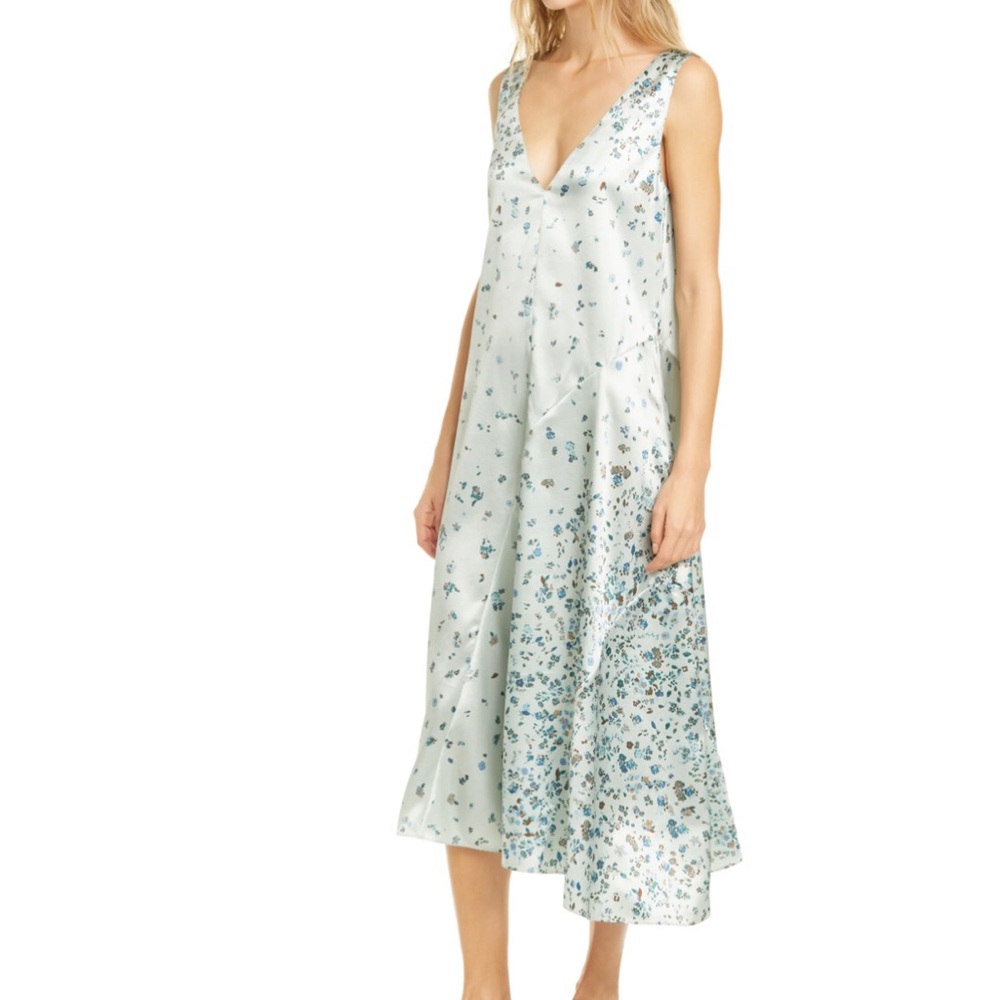 NEW NWT Vince Dress Floral Asymmetrical Shift Aloe